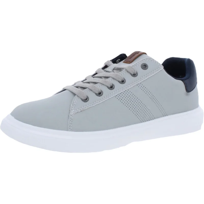 Athletic shoes for active teens -Ben Sherman Men's Faux Leather Perforated Lace-Up Sneakers