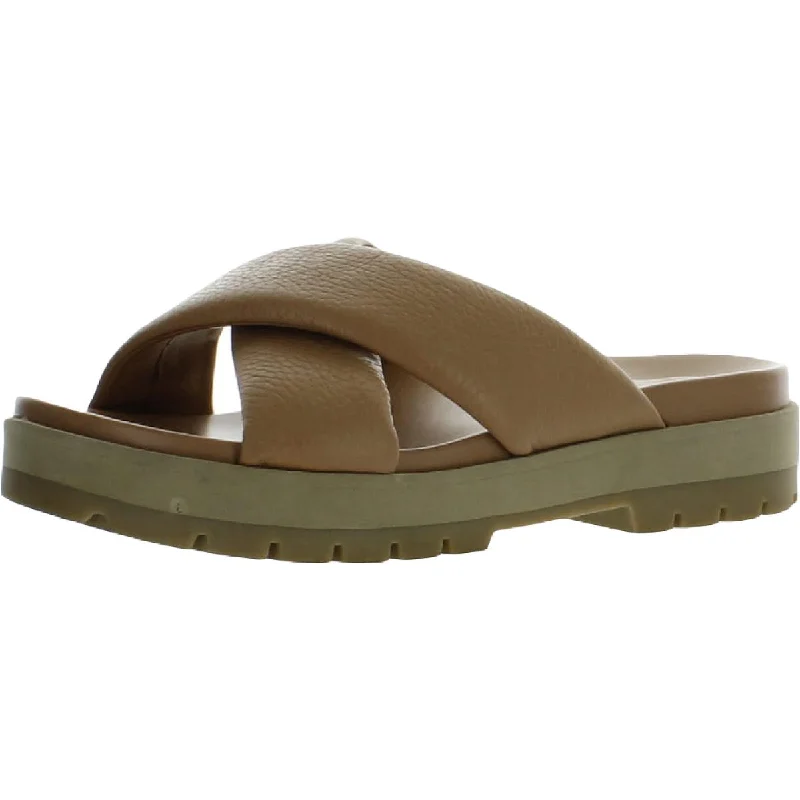 Lightweight sandals for warm coastal evenings-Vionic Womens Vesta Criss-Cross Front Slip On Platform Sandals