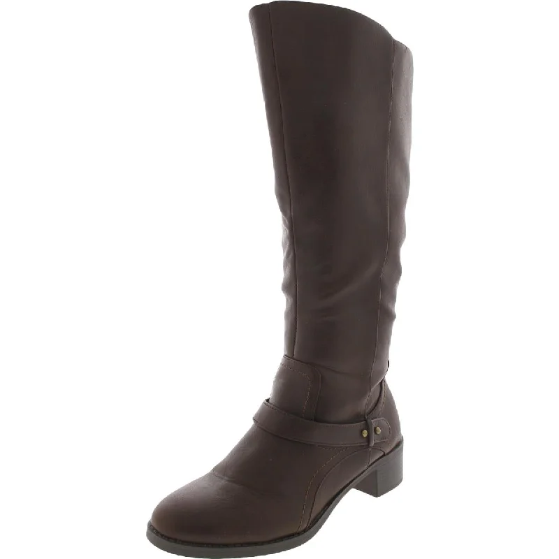 Boots with desk ridge repose -Easy Street Womens Jewel Faux Leather Knee-High Riding Boots