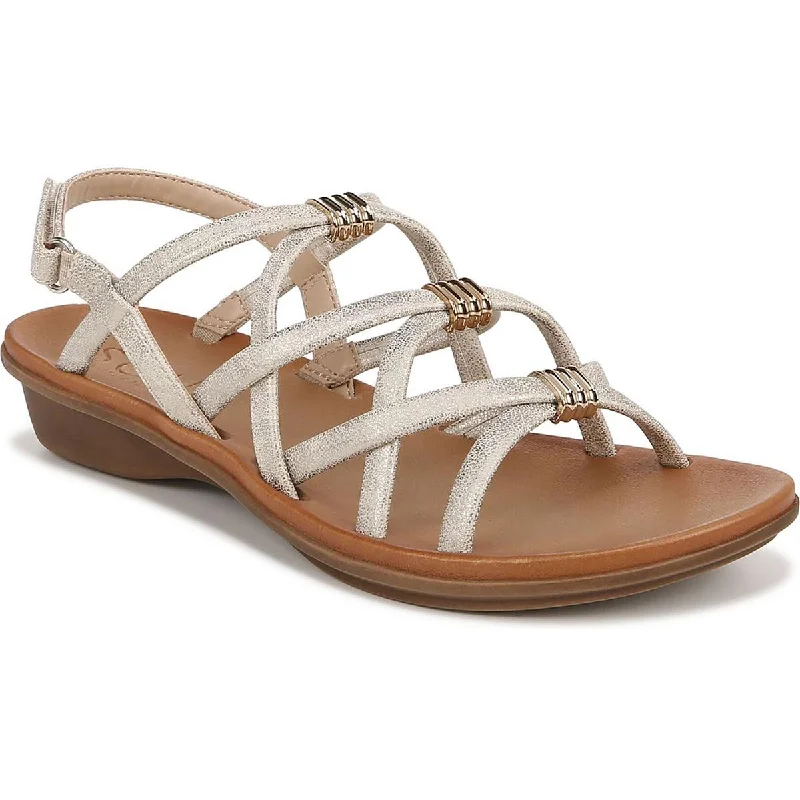 Soft sandals for gentle coastal evenings-Naturalizer Womens Sierra Faux Leather Ankle Strap Strappy Sandals