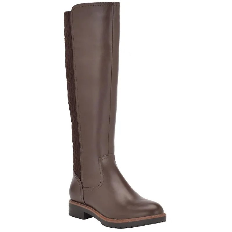 Boots with tough ridge soles -Tommy Hilfiger Womens Famian Faux Leather Tall Knee-High Boots