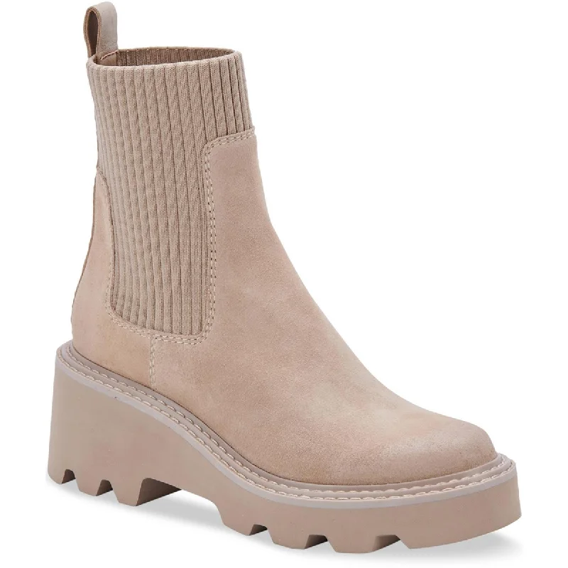 Neat boots with crisp edges -Dolce Vita Womens Hoven H2O Laceless Pull On Chelsea Boots