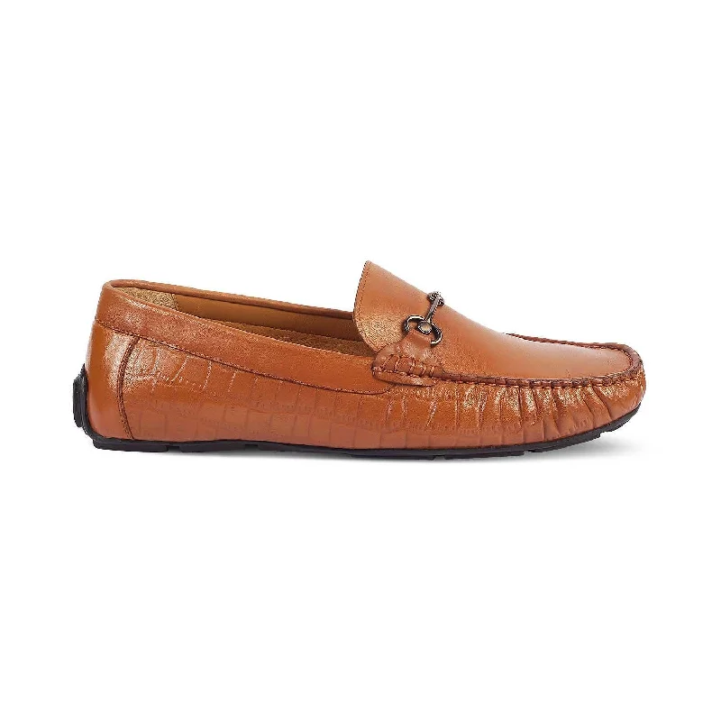 Breathable loafers for warm night strolls-The Port Tan Men's Leather Driving Loafers Tresmode