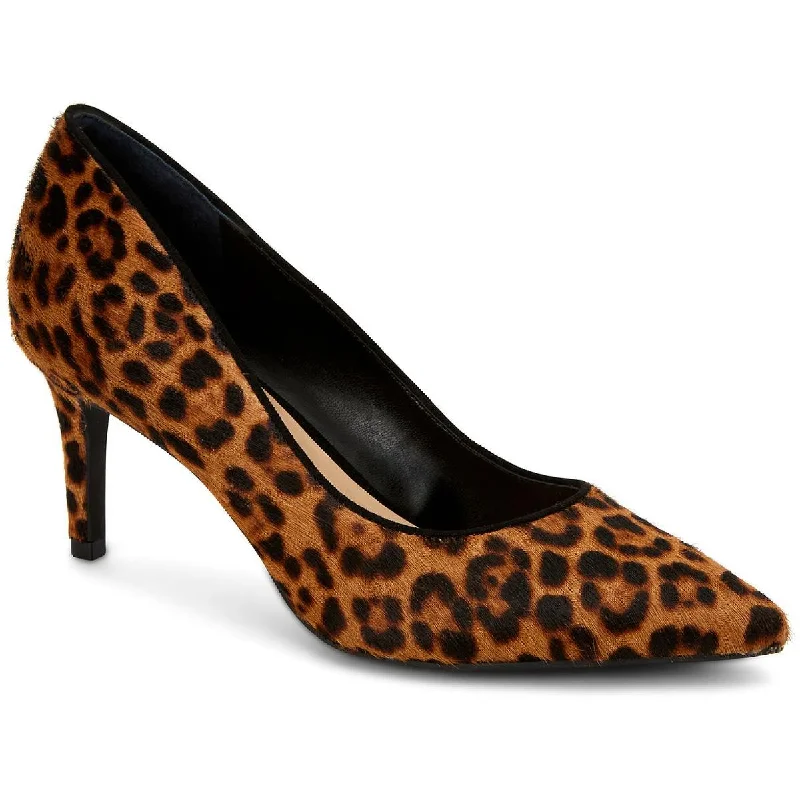 High heels for women with shin fatigue -Alfani Womens Jeules Leather Animal Print Pumps