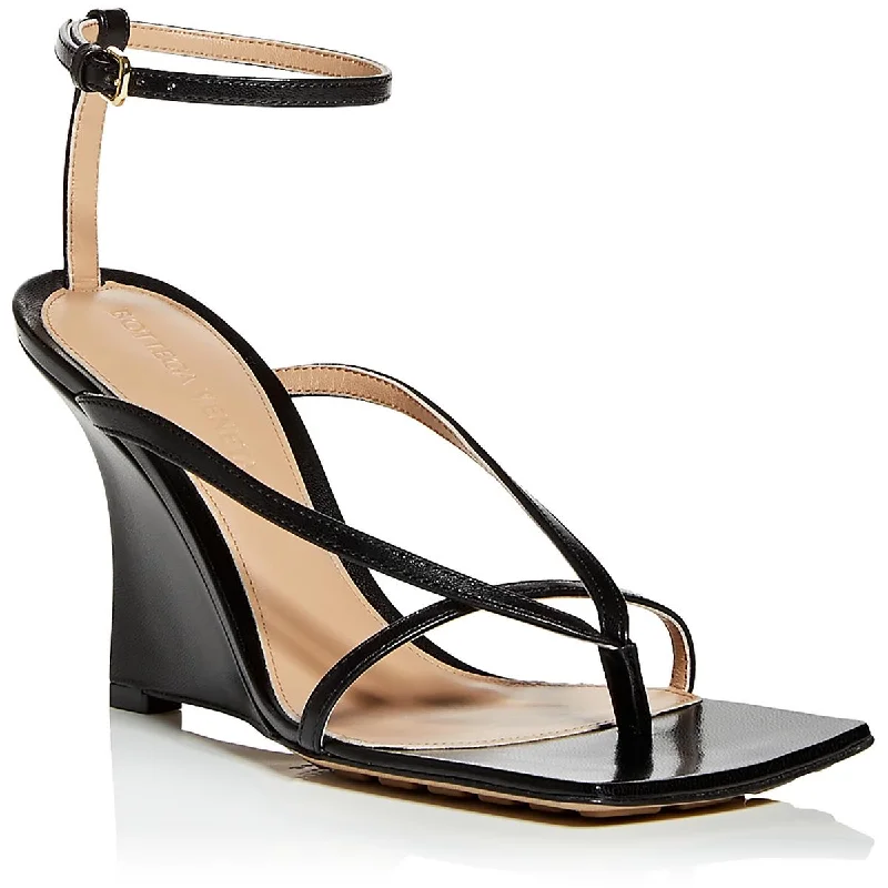 Fashionable sandals for warm beach evenings-Bottega Veneta Womens Leather Thon Wedge Sandals