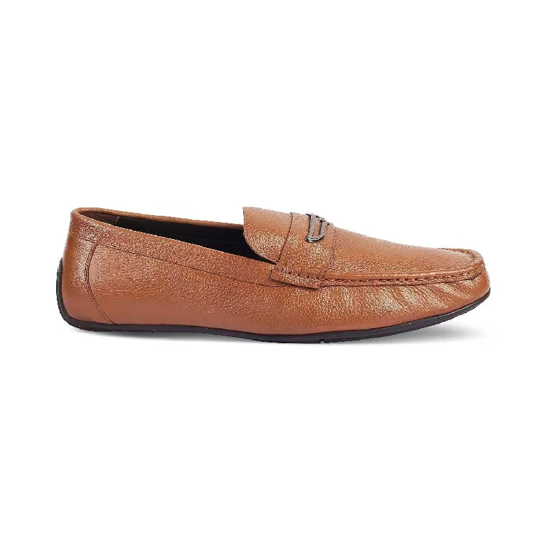 Comfortable loafers for relaxed night walks-The Odry Tan Men's Leather Driving Loafers Tresmode