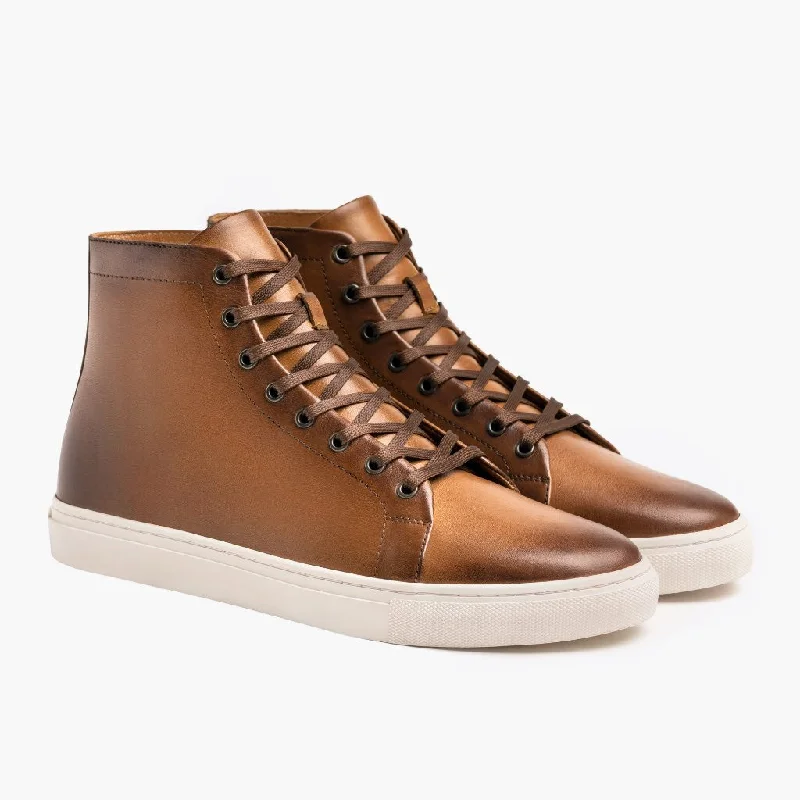 Athletic shoes with padded heels -Premier High Top | Toffee