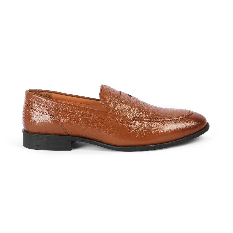 Breathable loafers for airy night strolls-Tresmode Aris Tan Men's Leather Penny Loafers