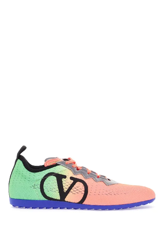 Athletic shoes with solid heels -VALENTINO GARAVANI Technical Knit Sporty Sneakers for Men