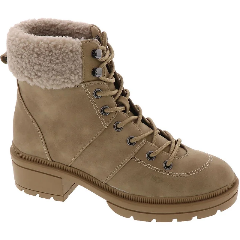 Boots for still ridge eves -Rocket Dog Womens Icy Faux Leather Block Heel Combat & Lace-up Boots