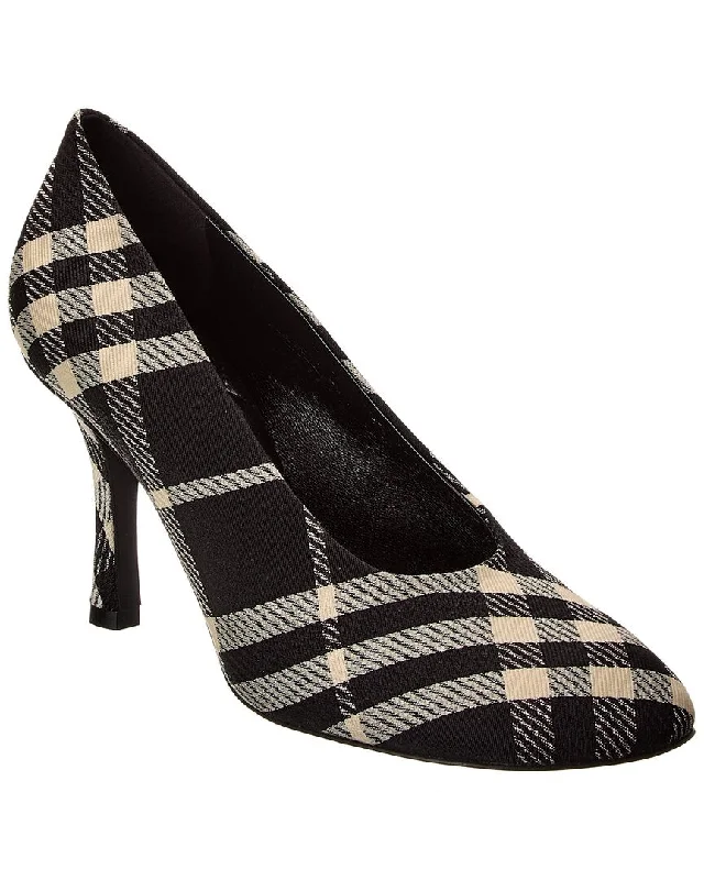 High heels for outdoor dusk suppers -Burberry Baby Check Canvas Pump