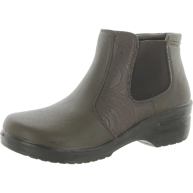 Boots with open ridge treads -Easy Street Womens Rosario Roung Manmade Wedge Boots