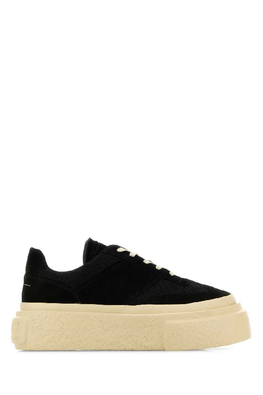 Athletic shoes for long-lasting wear -MM6 MAISON MARGIELA Gambetta Mini Suede and Mesh Sneakers