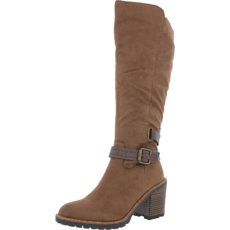 Women’s boots with slight rise -Sun + Stone Womens Viviaan Pull On Lug Sole Knee-High Boots