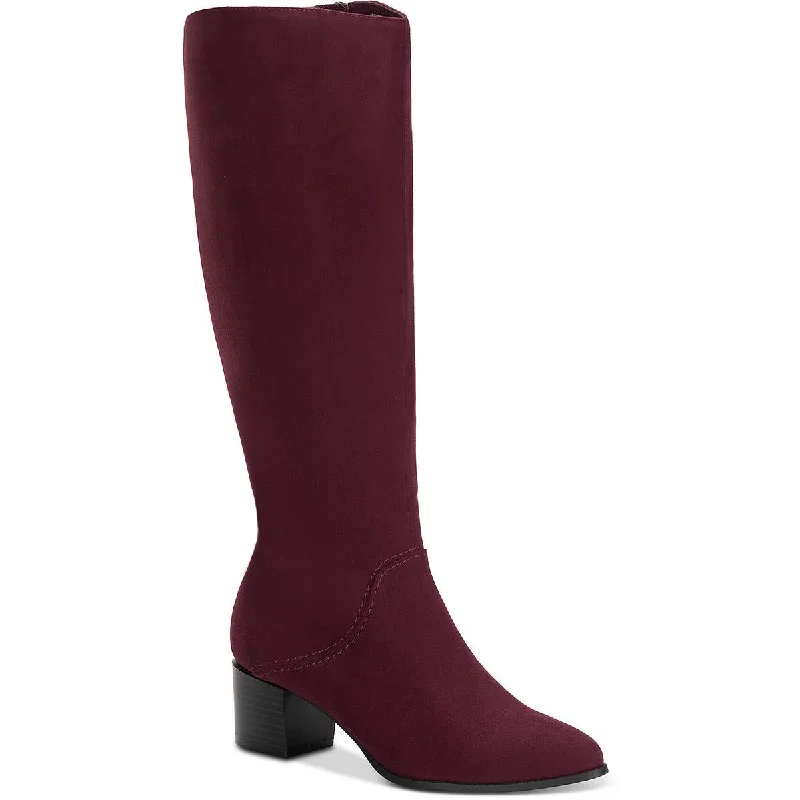 Boots with rugged ridge piles -Style & Co. Womens Percyy Block Heel Dressy Mid-Calf Boots