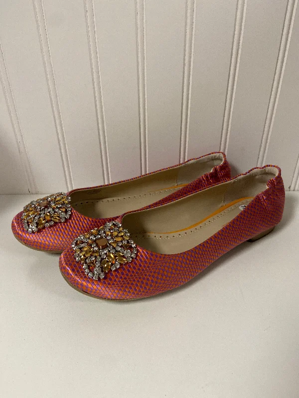 Flats with plush cozy linings -Shoes Flats By Adrienne Vittadini In Orange & Purple, Size: 7.5