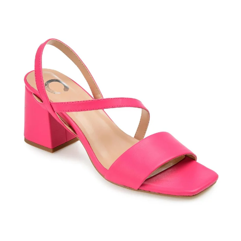 Affordable sandals for sunny shore evenings-Journee Collection Womens Lirryc Faux Leather Square Toe Block Heels