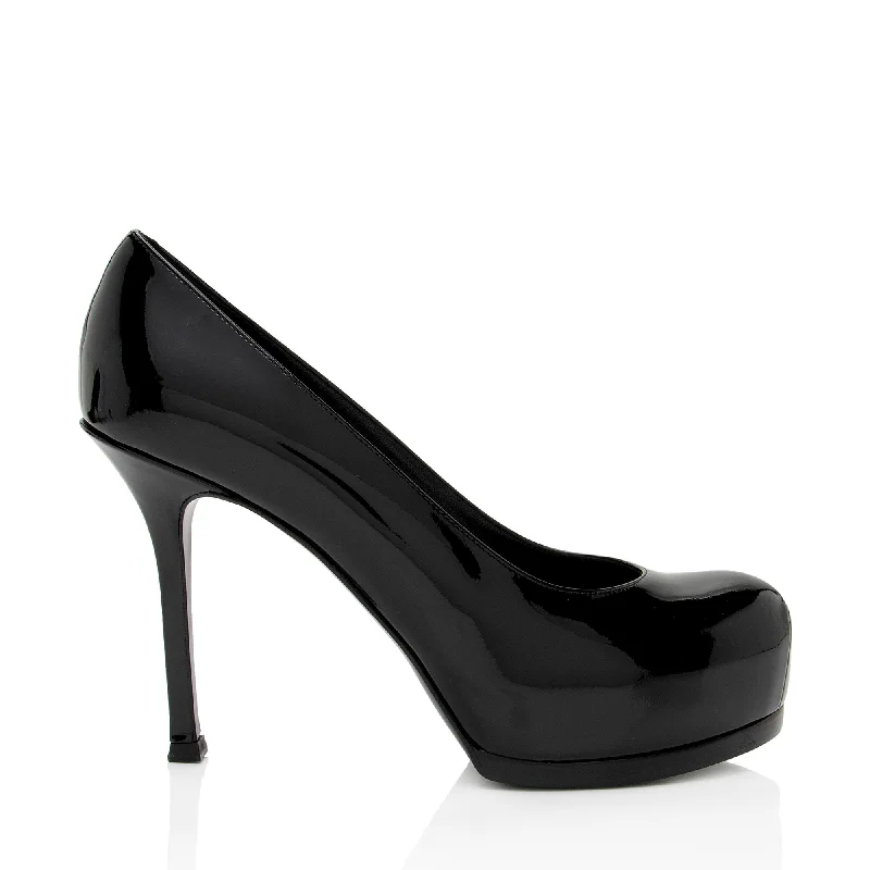 High heels for outdoor dusk vibes -Saint Laurent Patent Leather Tribtoo Pumps