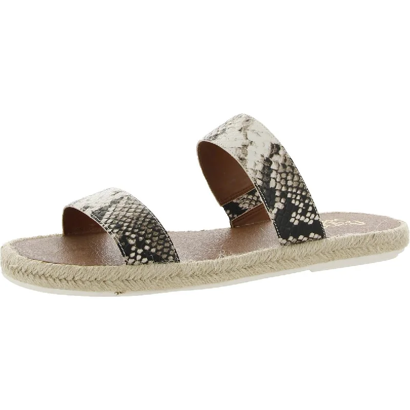 Cushioned sandals for soft seaside evenings-Franco Sarto Womens Posie 2 Faux Leather Slip-On Slide Sandals