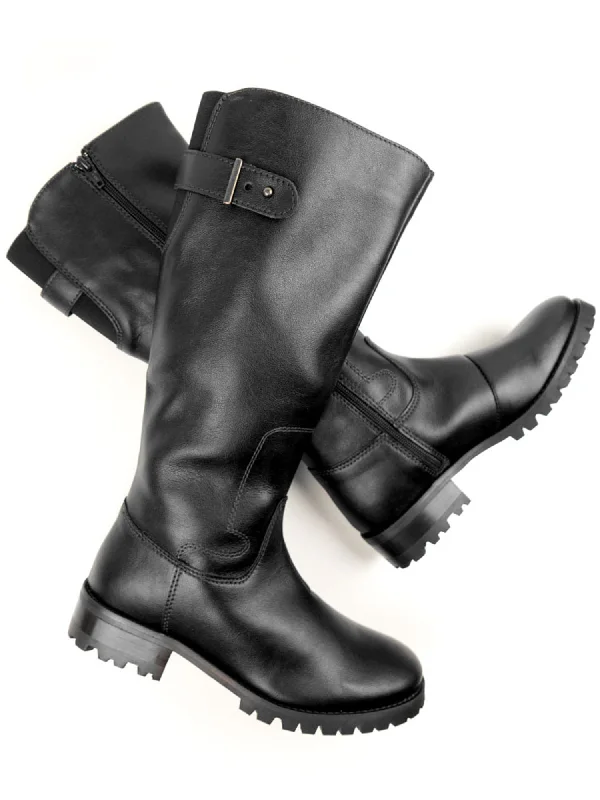 Boots with soft ridge grip -Deep Tread Knee Length Boots