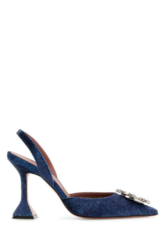 High heels with chic heel accents -AMINA MUADDI Elegant Velvet Begum Pumps with 9.5 cm Heel Height