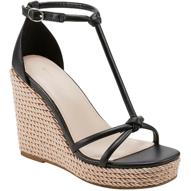 Cushioned sandals for soft coastal evenings-Marc Fisher Womens Zinck Open-toe Ankle Strap Wedge Heels