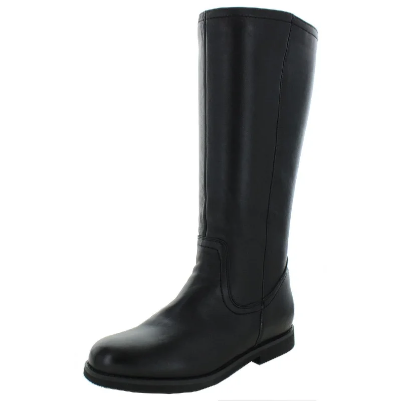 Slip-on boots with calm ridges -David Tate Womens Leather Round Toe Knee-High Boots