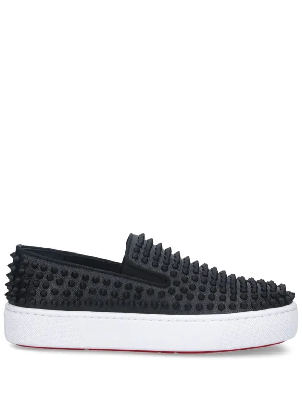 Athletic shoes for harsh weather -CHRISTIAN LOUBOUTIN Spike-Detail Slip-On Sneakers for Men