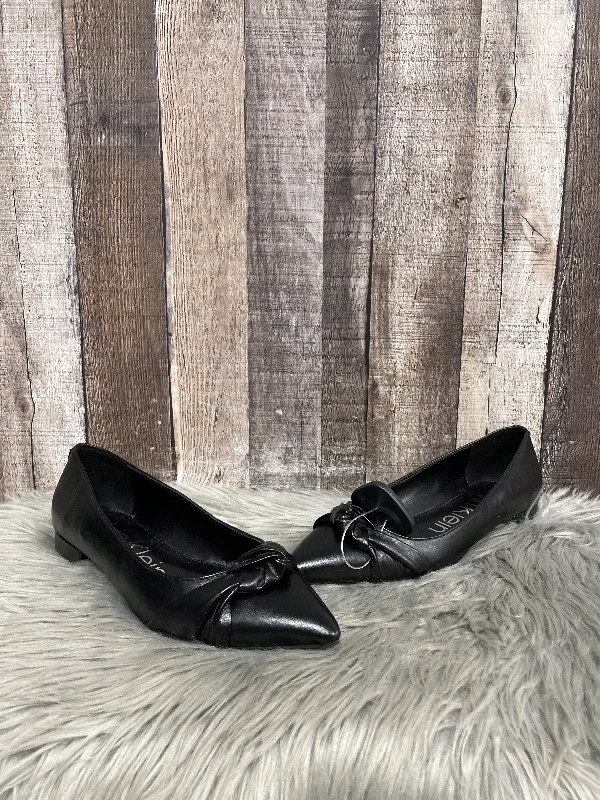 Flats for casual snowy walks -Shoes Flats By Calvin Klein In Black, Size: 9