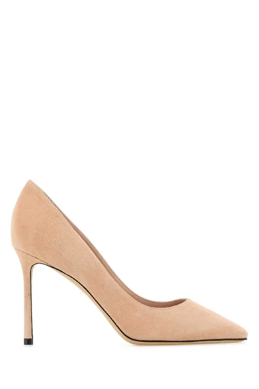 High heels for men with sweaty heels -JIMMY CHOO Elegant Suede Pumps with 8.5 cm Heel Height