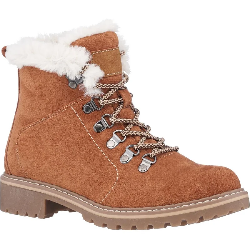 Boots with cool ridge piles -GC Shoes Womens Tinsley Microsuede Ankle Combat & Lace-up Boots