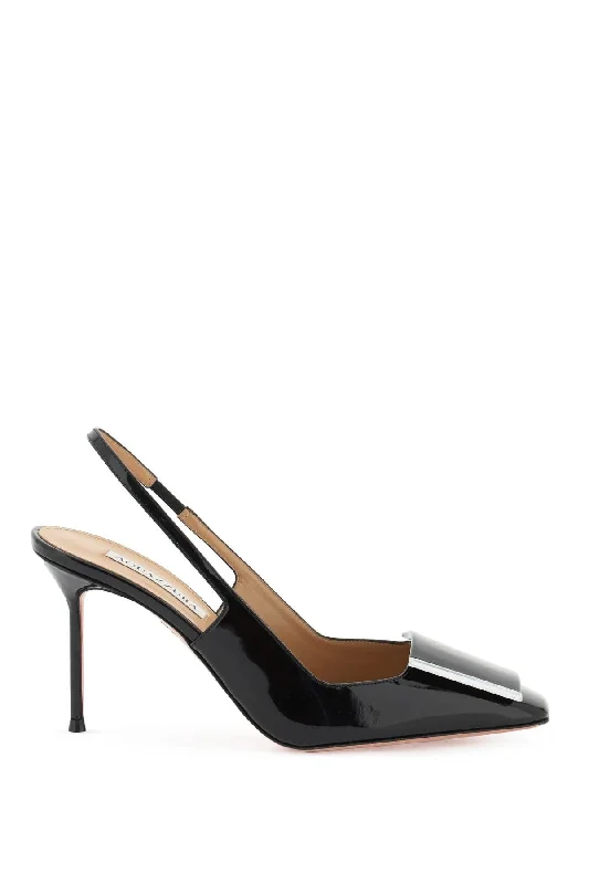 High heels with fine leather trims -Aquazzura Women's Patent Leather Shibuya Pumps