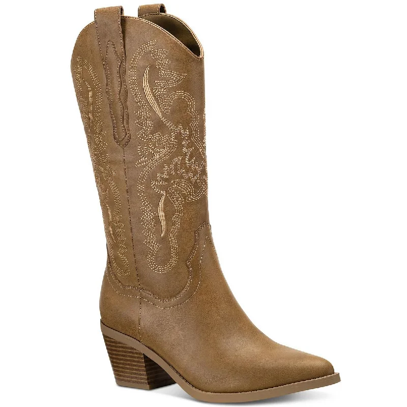 Boots with short ridge hush -Sun + Stone Womens Bernarrd  Faux Leather Pull On Cowboy, Western Boots