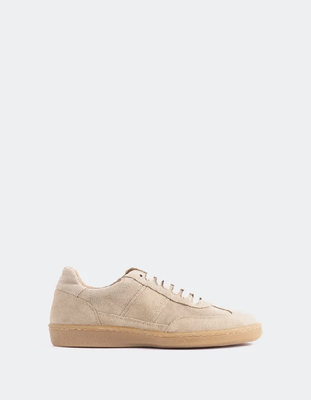 Athletic shoes for gym workouts -Varzi Beige Suede