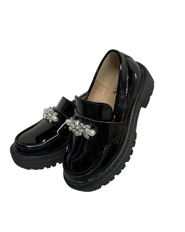 Cushioned loafers for relaxed night comfort-Pearl Patent Loafer