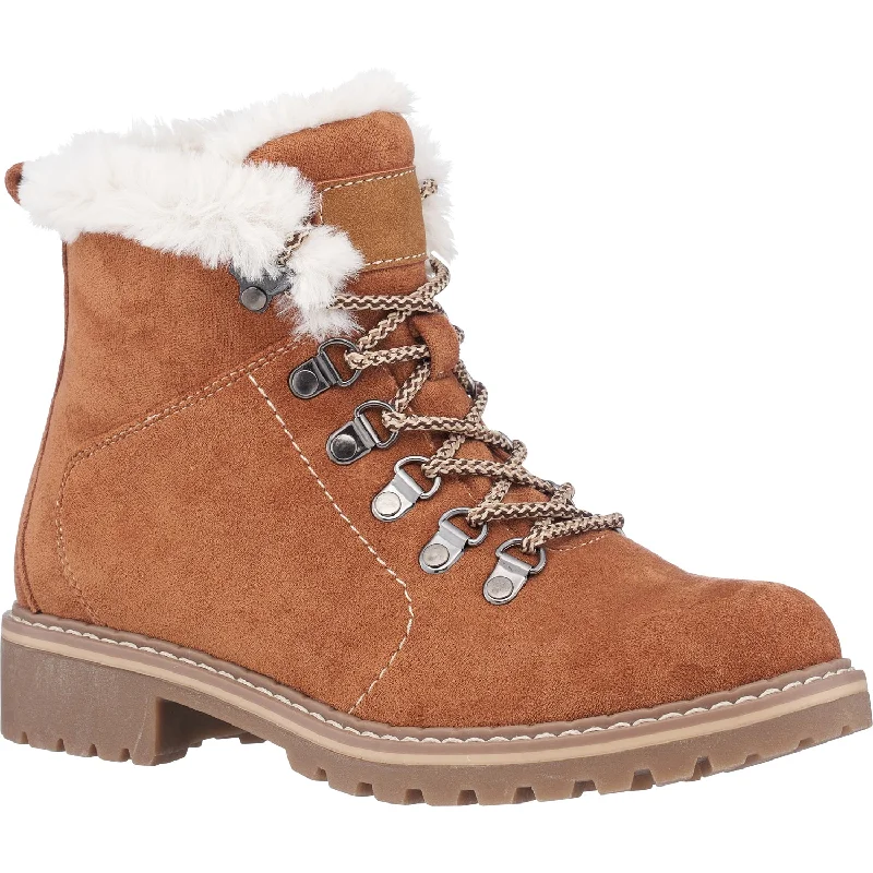 Boots with deep ridge pads -Tinsley Tan Lace-Up Bootie