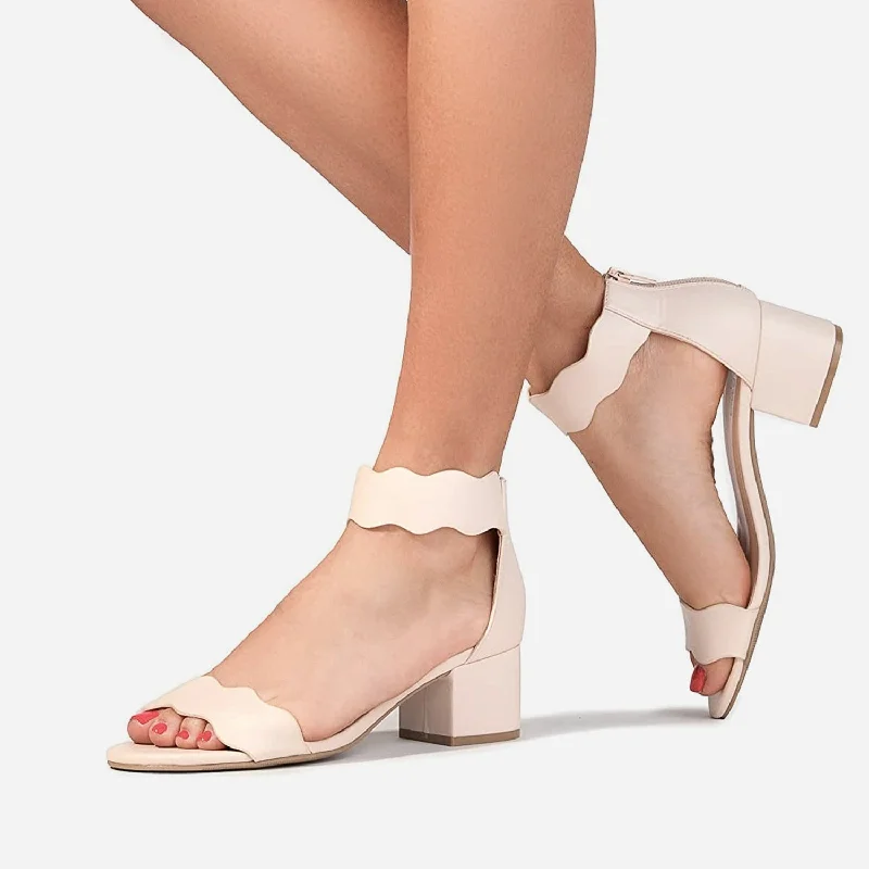 Fashionable sandals for warm beach evenings-Mimi | Beige