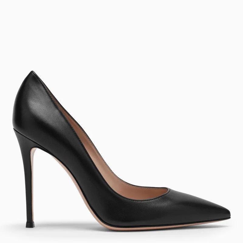 Best high heels for crisp fall dances -GIANVITO ROSSI Elegant Leather Pumps with Pointed Toe and High Heel