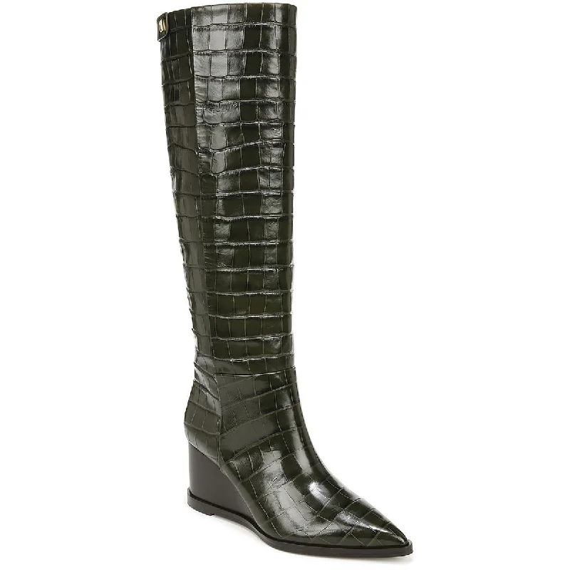 Boots with earth ridge tones -Franco Sarto Womens Estella Leather Knee-High Boots