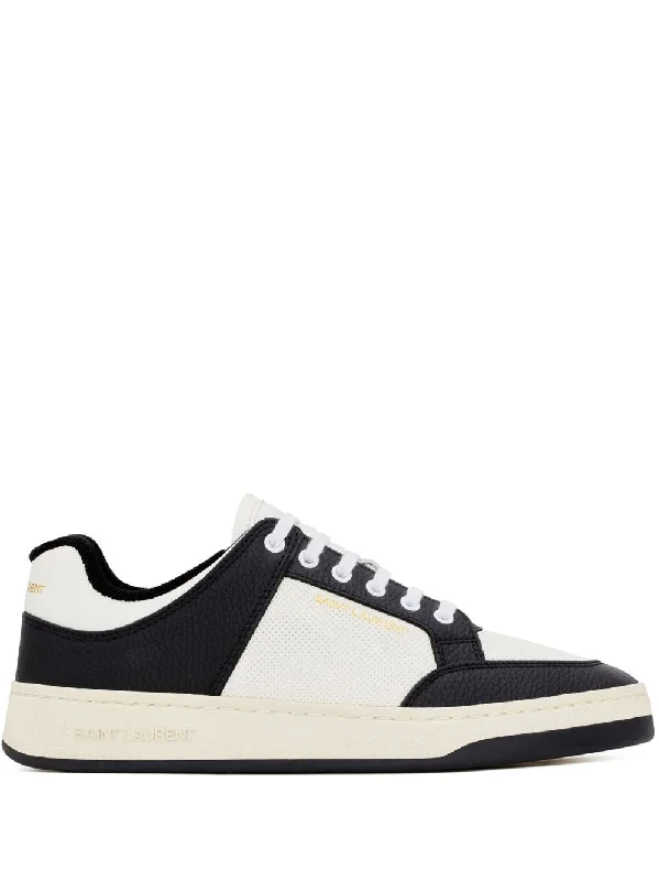 Athletic shoes for race practice -SAINT LAURENT Coffee White Nero Men's Sneakers