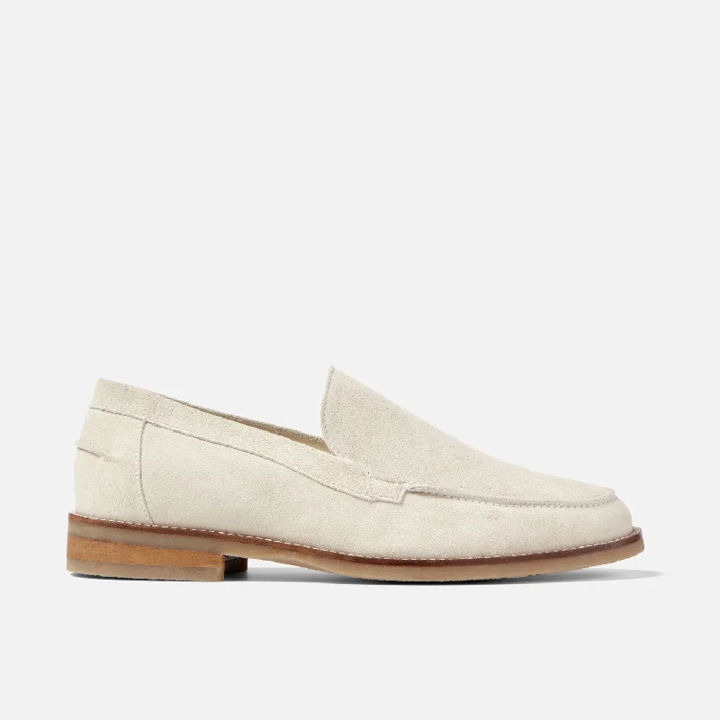 Best loafers for summer night comfort-Wilde Off-White Suede Slip Loafer - Men's