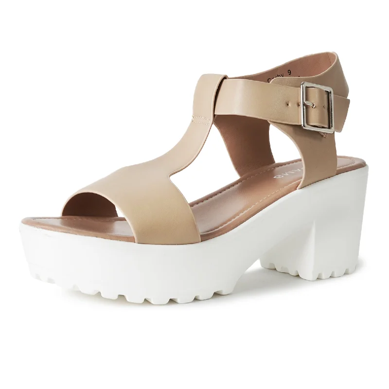 Fashionable sandals for warm shore evenings-Corby | Beige