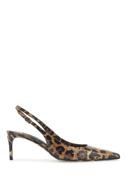 High heels for women with weary heels -Dolce & Gabbana Women's Leopard Print Slingback