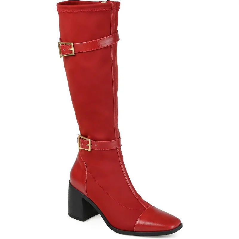 Boots with cling ridge beds -Journee Collection Womens Block Heel Zipper Knee-High Boots