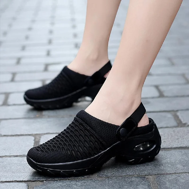 OCW Premium Casual Comfy Women Summer Mid-heel Slip-on Shoes