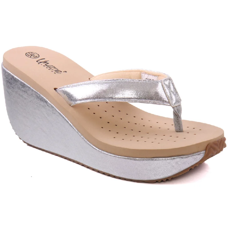 Slippers with soft nap marks -Womens ‘Banita’ Wedge Summer Slippers