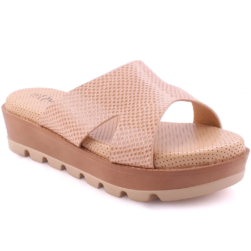 Slippers for weekend nap calm -Women “KORA” Open Toe Slide Slippers