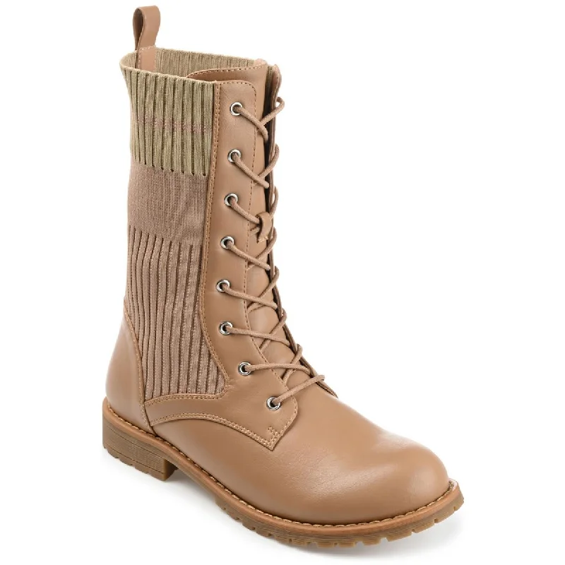 Coral boots for bold treks -Journee Collection Womens  Block Heel Platform Mid-Calf Boots