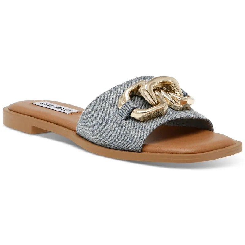 Waterproof sandals for coastal tide evenings-Steve Madden Womens Gene Slide Square Open Toe Slide Sandals