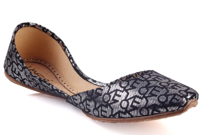 Slippers with artsy nap weaves -Womens ‘Sandie’ Leather Indian Slippers